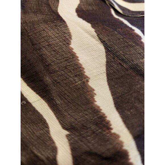 kate spade Brown Zebra One Shoulder Shirt Top Size 8 - Picture 5 of 10